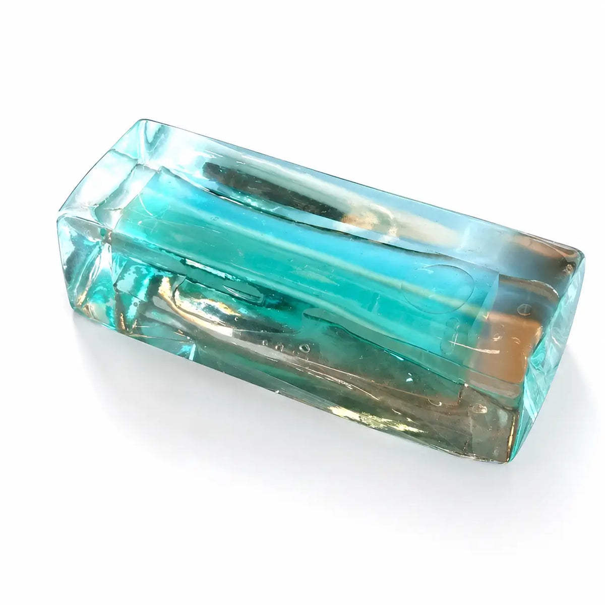 Squishy de bloque de menta con arena por capas