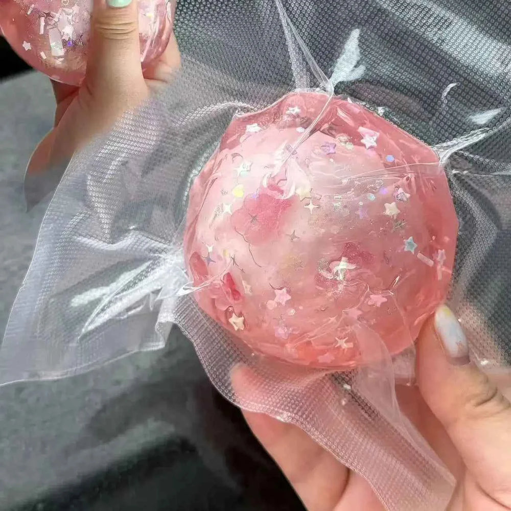 Pelota squishy artesanal con capa crujiente ASMR
