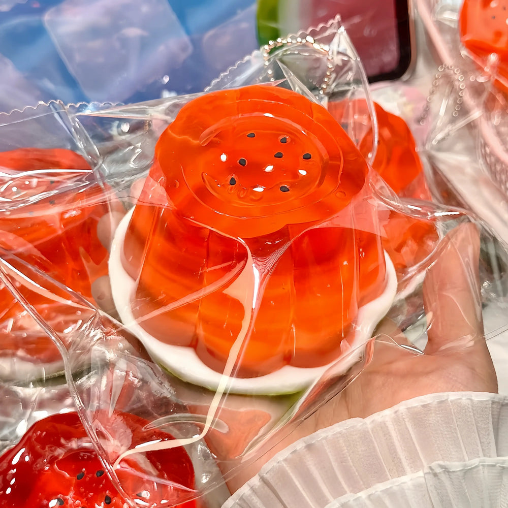 Squishies de sandía: teléfono Kitty y pudin