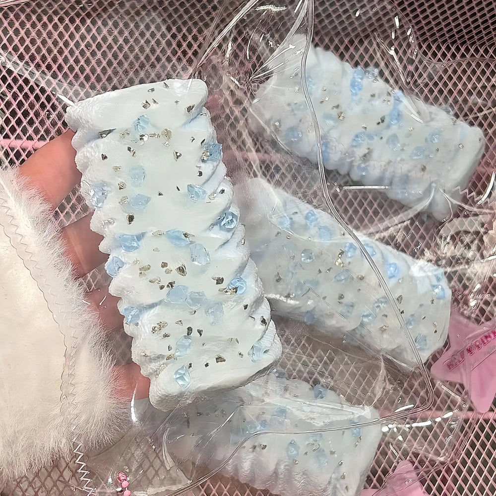 Squishy de bizcocho enrollado con crema y textura