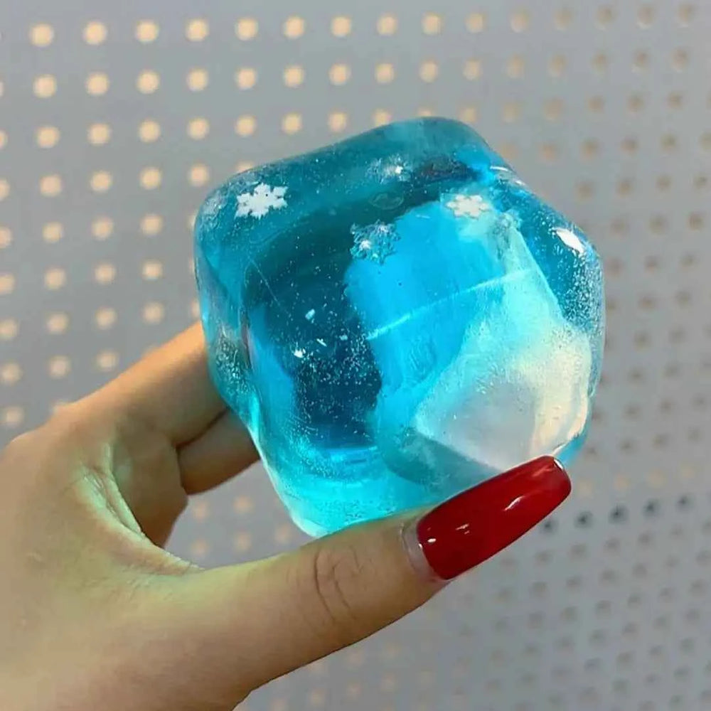 Squishy artesanal de cubo de gelatina cristalina