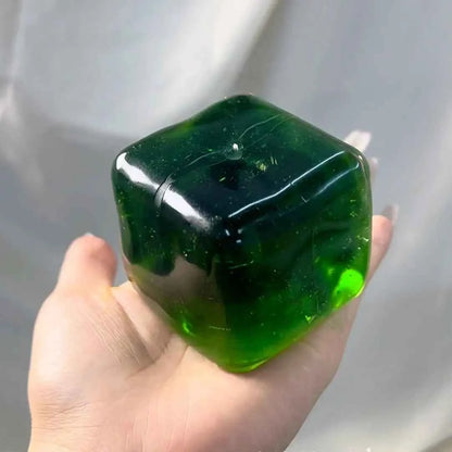 Squishy artesanal de cubo de gelatina cristalina