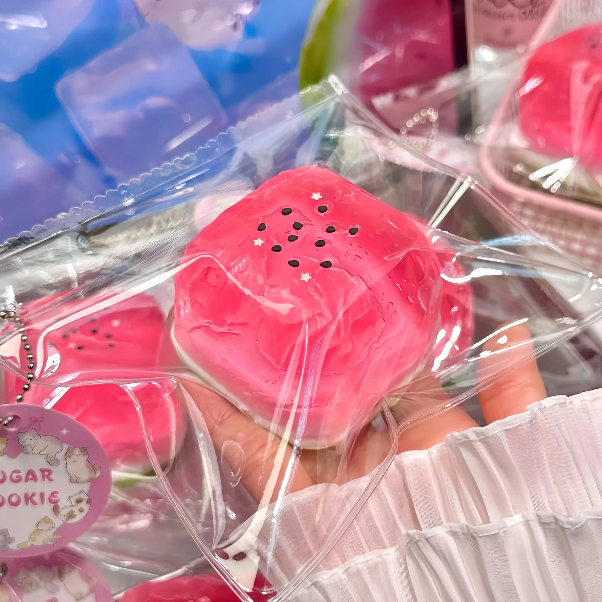 Squishies de sandía: teléfono Kitty y pudin