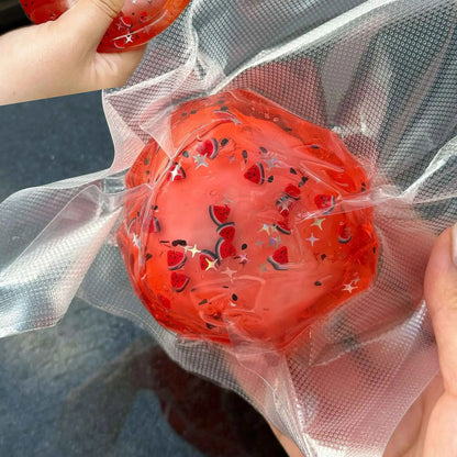 Pelota squishy artesanal con capa crujiente ASMR