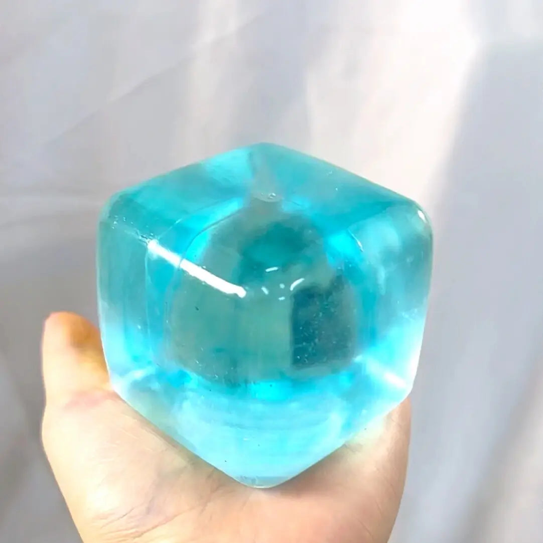 Squishy artesanal de cubo de gelatina cristalina