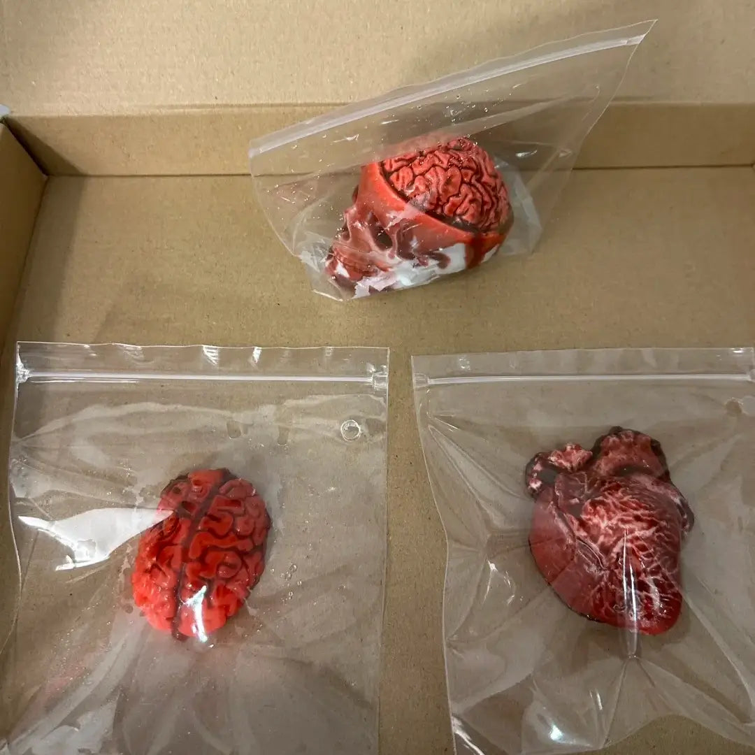 Squishies de corazón y cerebro para Halloween