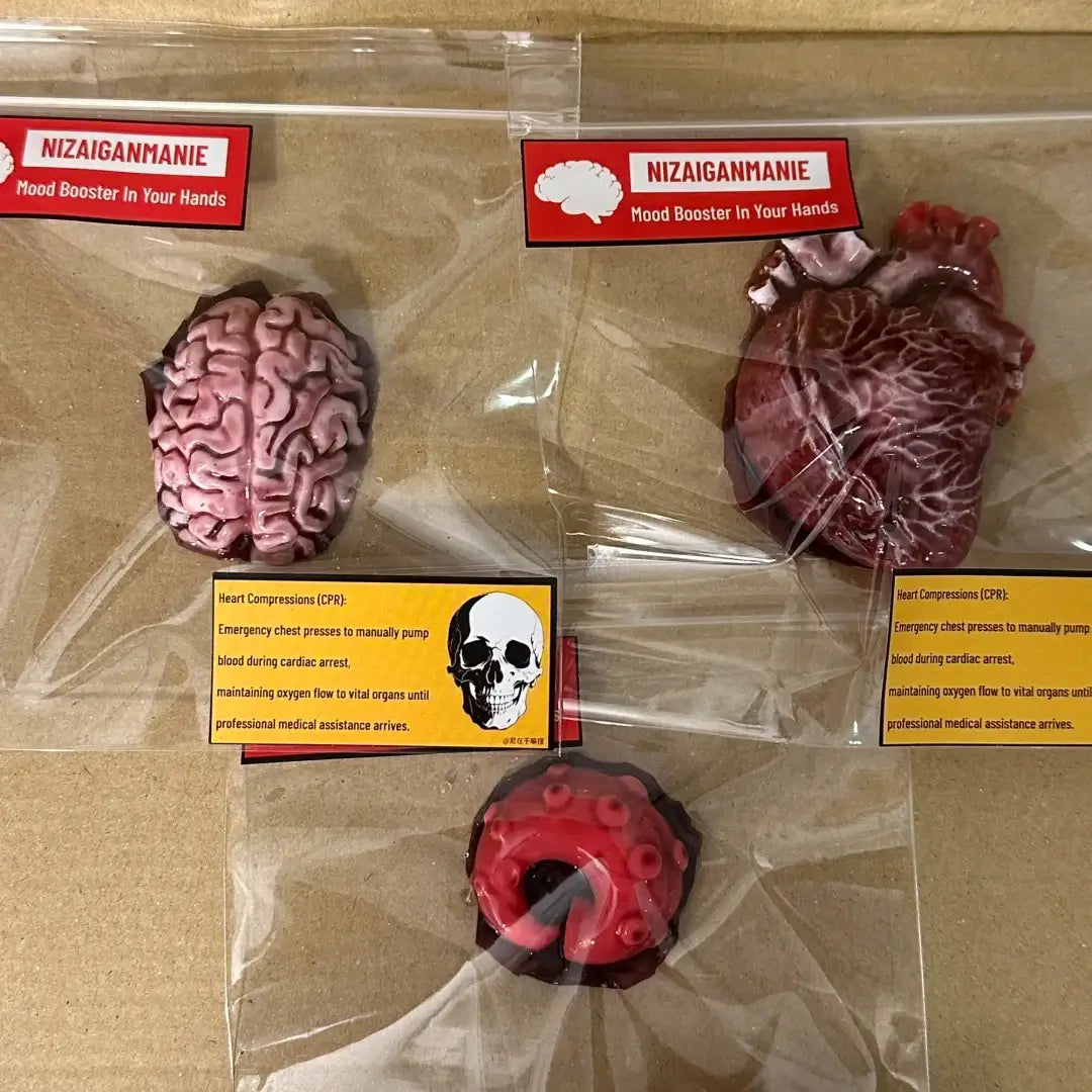 Squishies de corazón y cerebro para Halloween