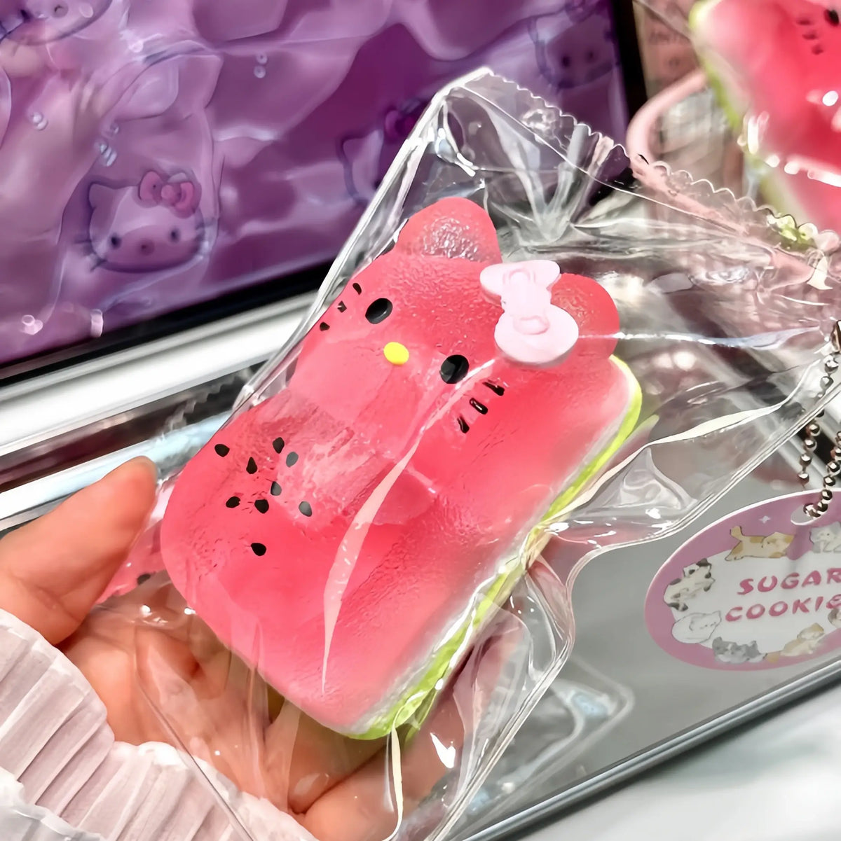 Squishies de sandía: teléfono Kitty y pudin