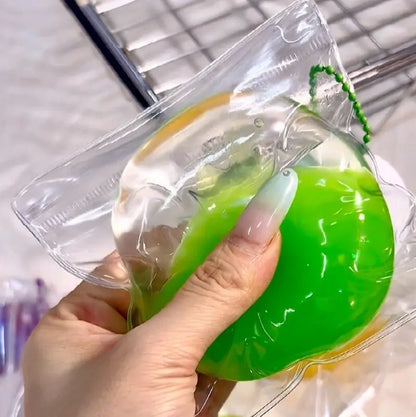 Pelota squishy artesanal de gel por capas