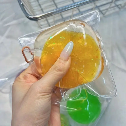 Pelota squishy artesanal de gel por capas