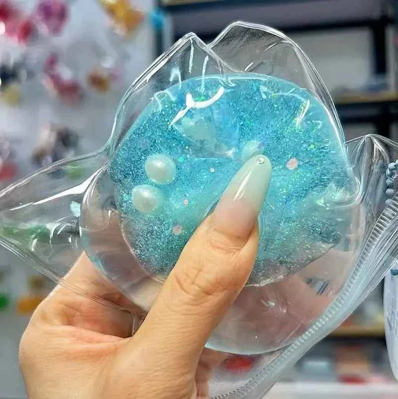 Pelota squishy artesanal de gel por capas