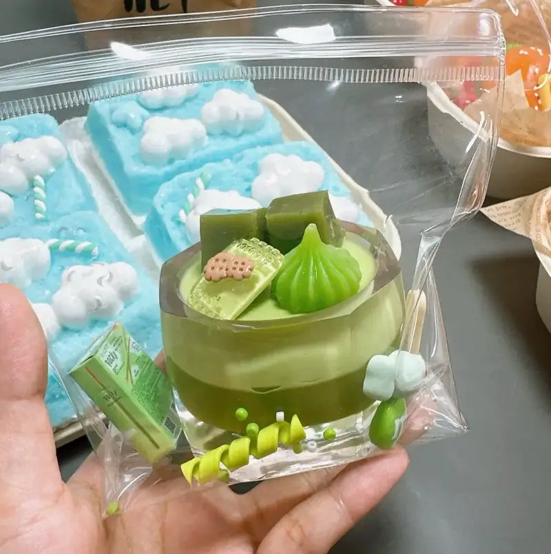 Squishies de silicona de frutas y bubble tea
