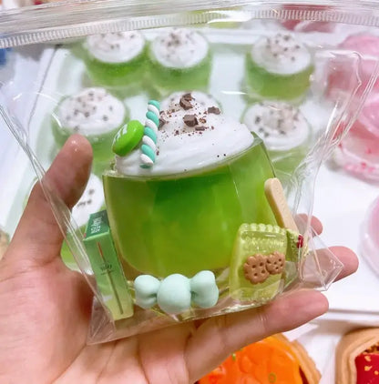 Squishies de silicona de frutas y bubble tea