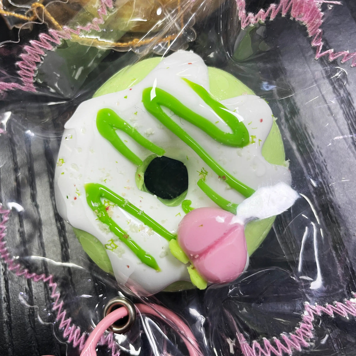 Kawaii Mini Donut Squishy Keychain – Sweet Dessert Stress Toy