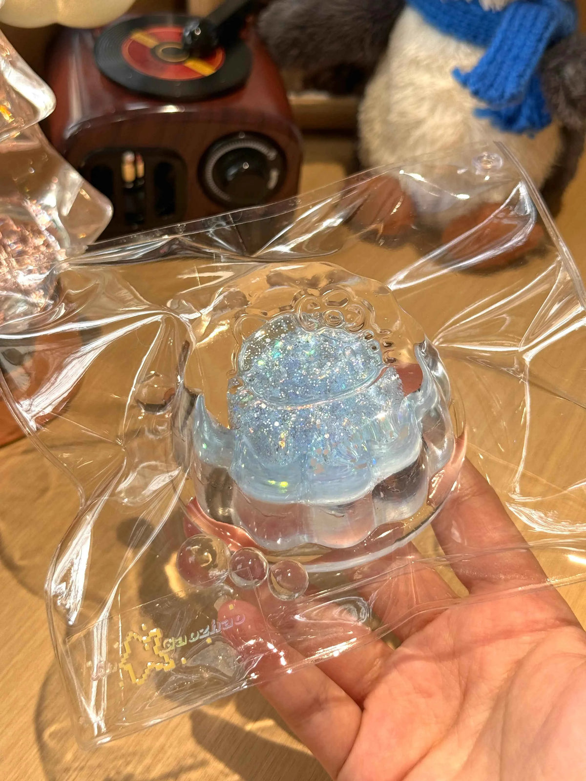 Squishy de pudin con arena fluida