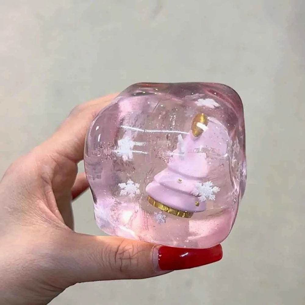Squishy artesanal de cubo de gelatina cristalina