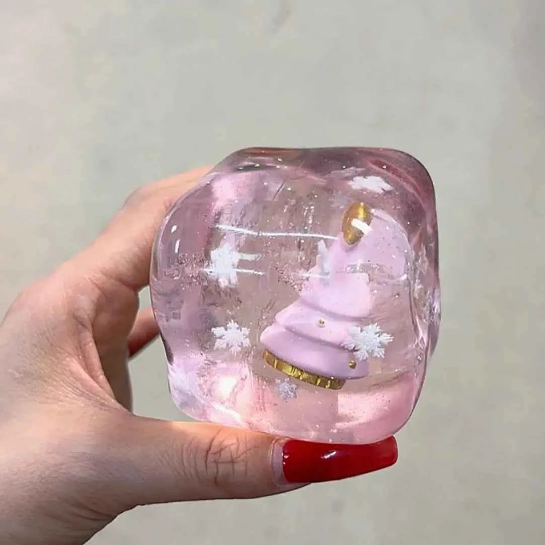Squishy artesanal de cubo de gelatina cristalina