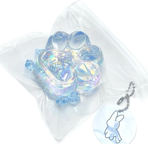 Squishy transparente de pata de gato