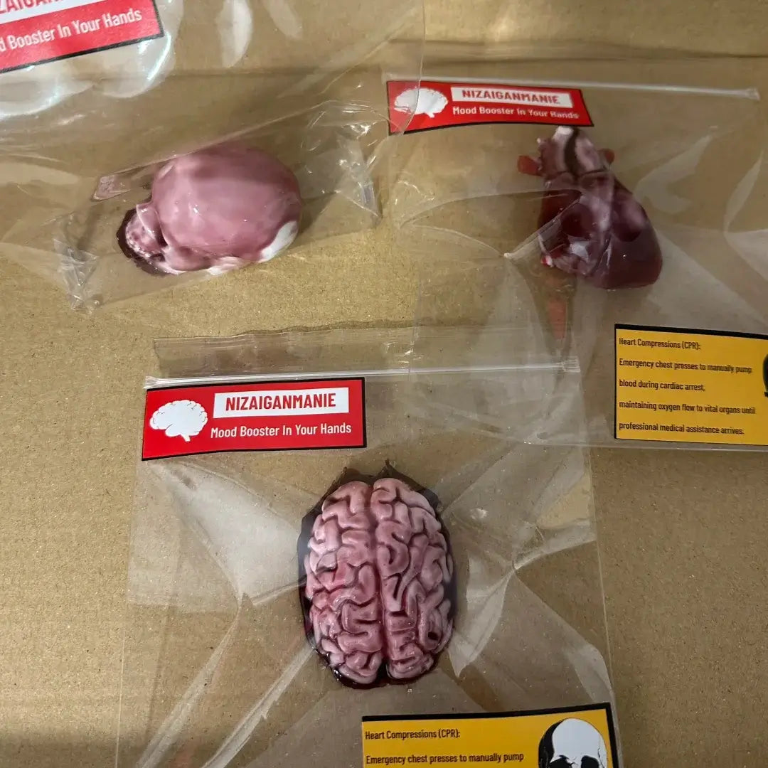 Squishies de corazón y cerebro para Halloween