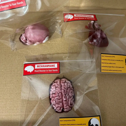 Squishies de corazón y cerebro para Halloween