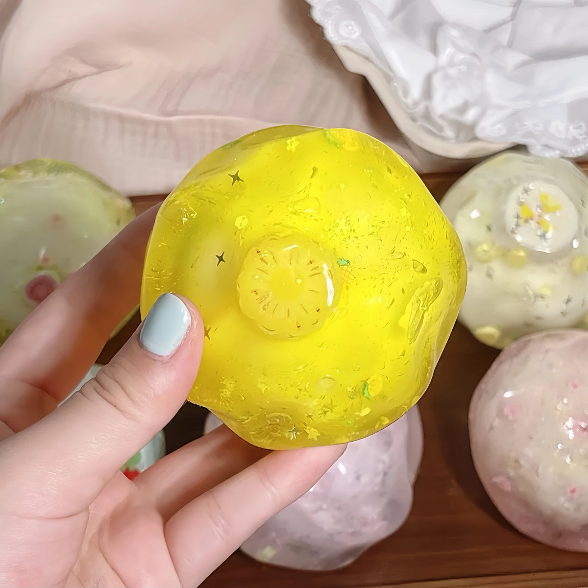 Handmade Coconut Fruit Crunchy Shell Squishy - Moldable Slow Rising ASMR Toy