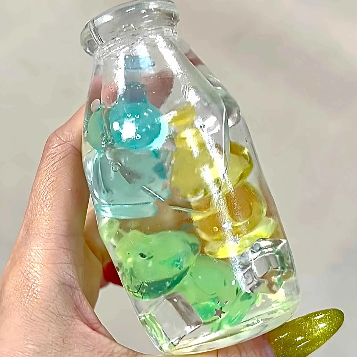 Squishies CHIBOKI de botellas cristalinas
