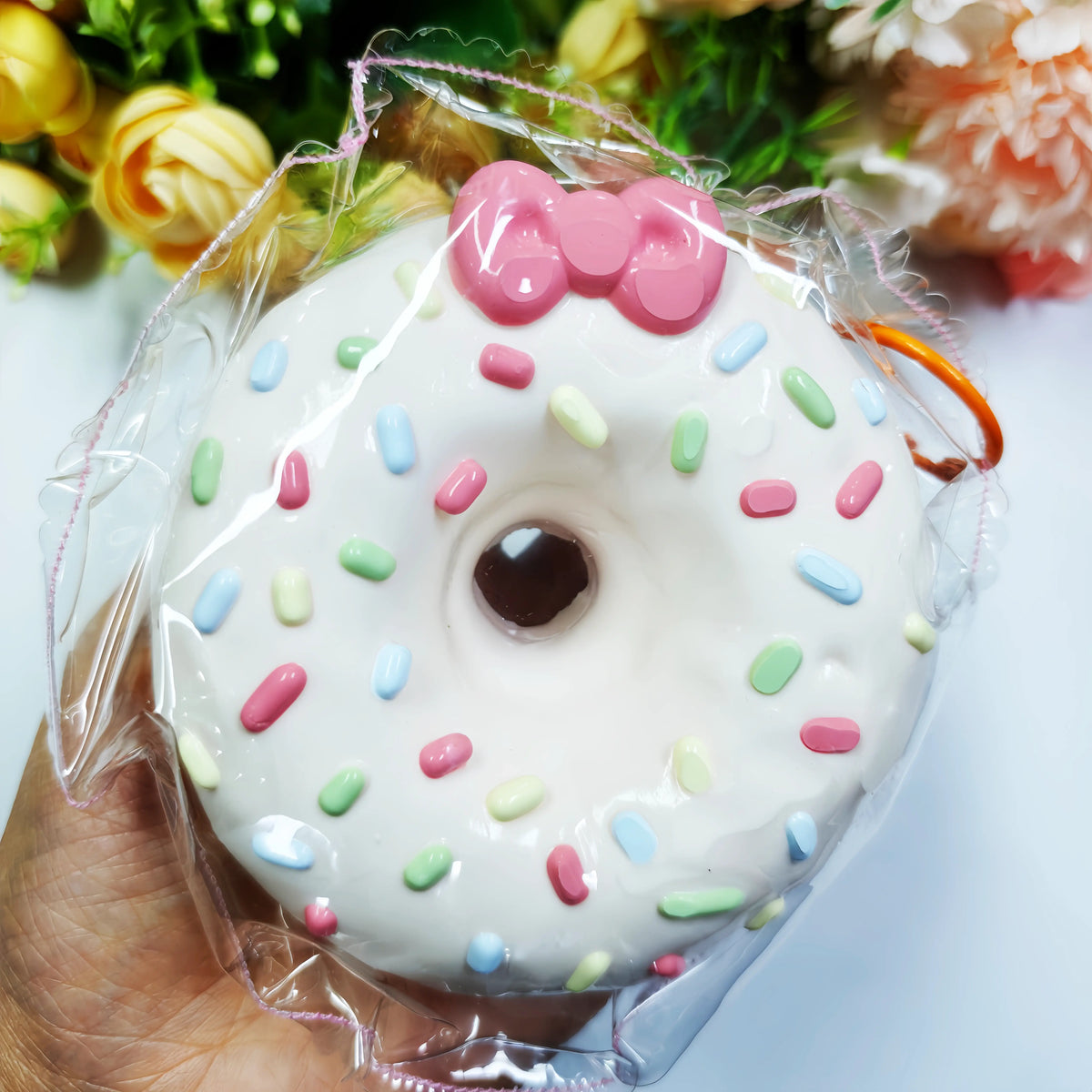 Jumbo Kawaii Donut Squishy – Slow Rising Dessert Stress Toy