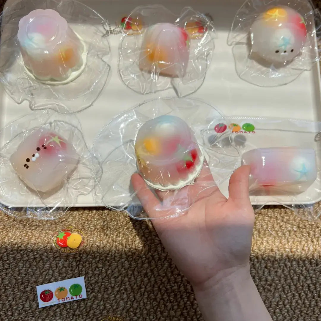 Squishy artesanal de pudin con tomate