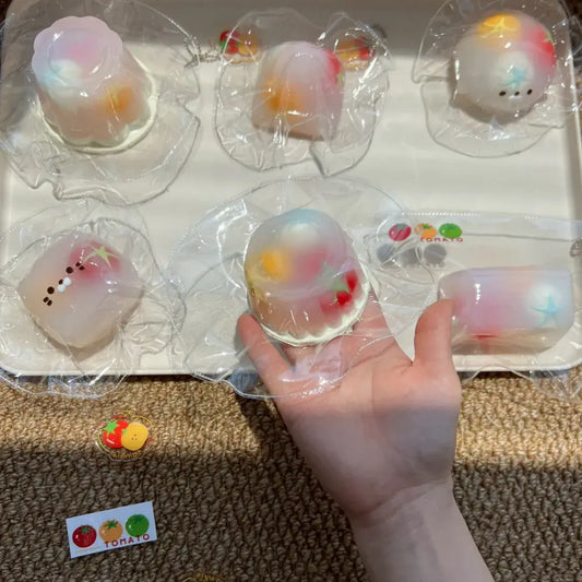 
Squishy artesanal de pudin con tomate