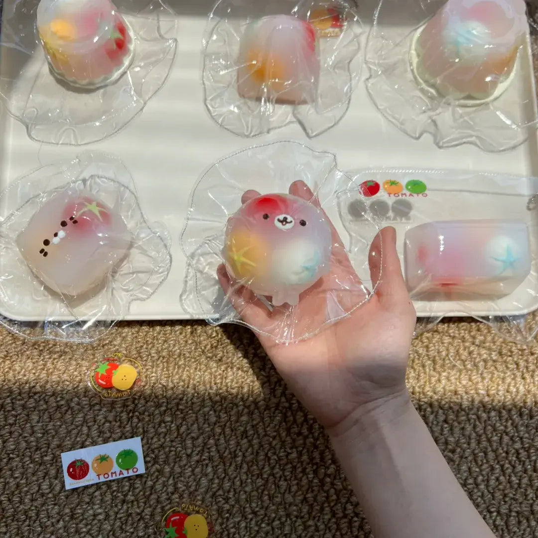 Squishy artesanal de pudin con tomate
