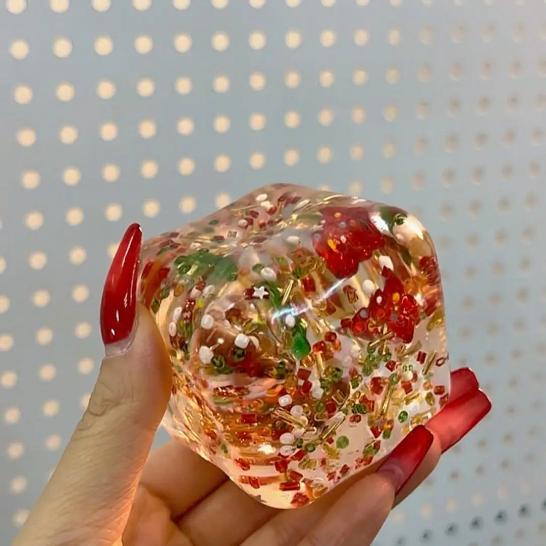 Squishy artesanal de cubo de gelatina cristalina