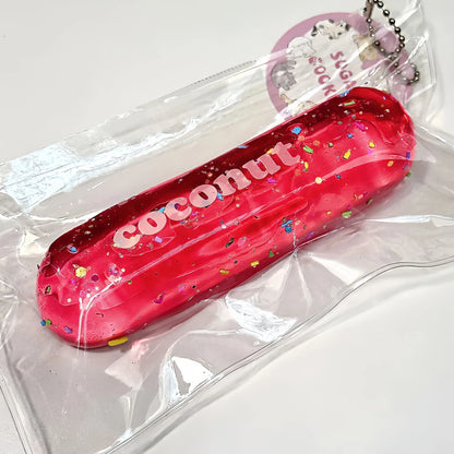 Squishy Milk Stick con purpurina y cadena