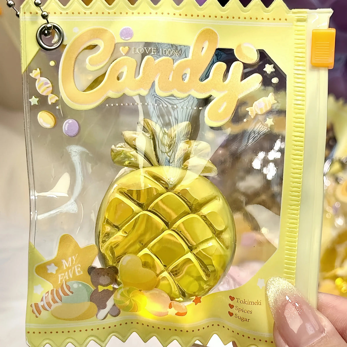 Squishies de gominolas de frutas con cadena