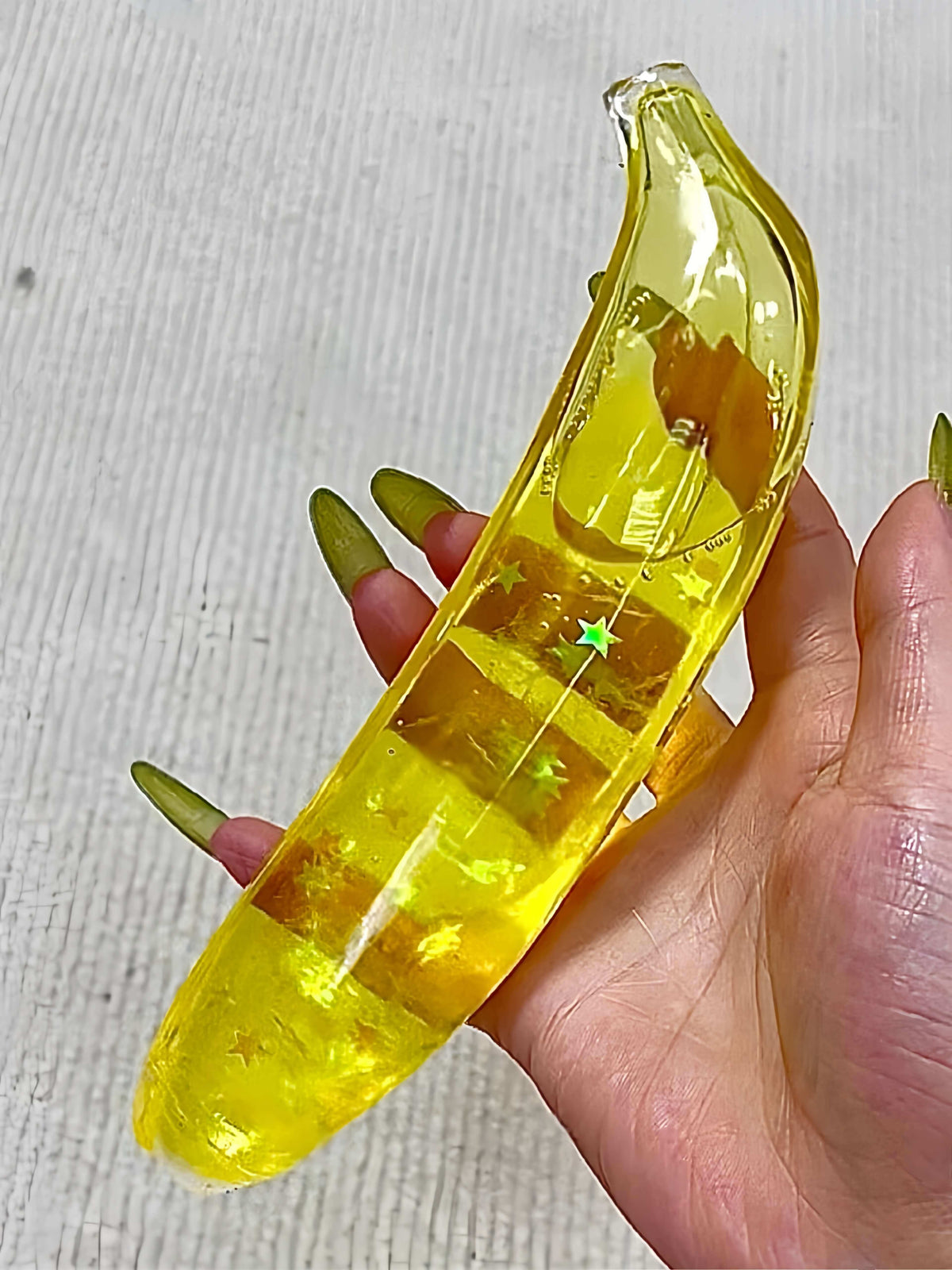 Squishies CHIBOKI de plátano con arena fluida