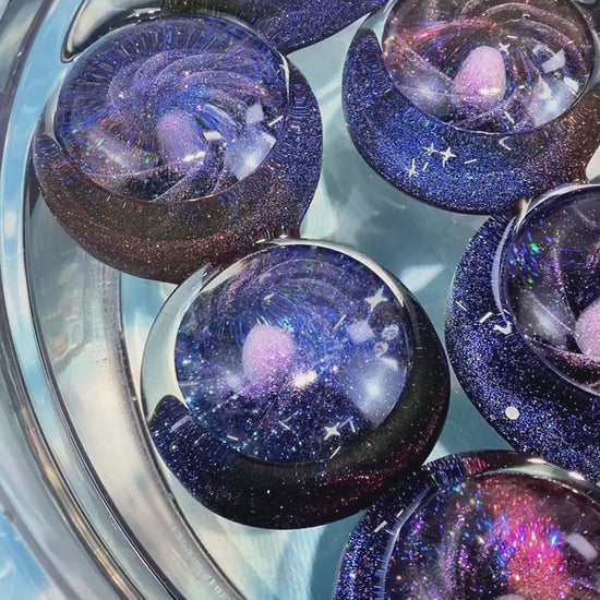 Squishies cósmicos de silicona transparente