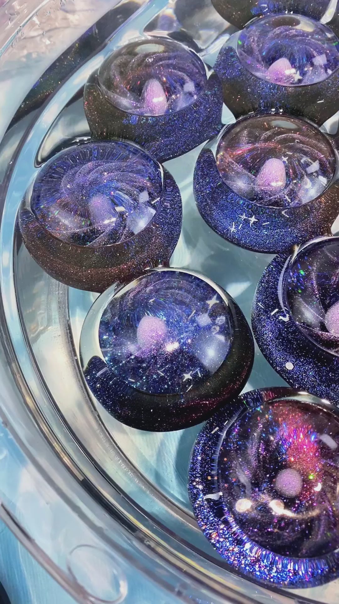 Squishies cósmicos de silicona transparente