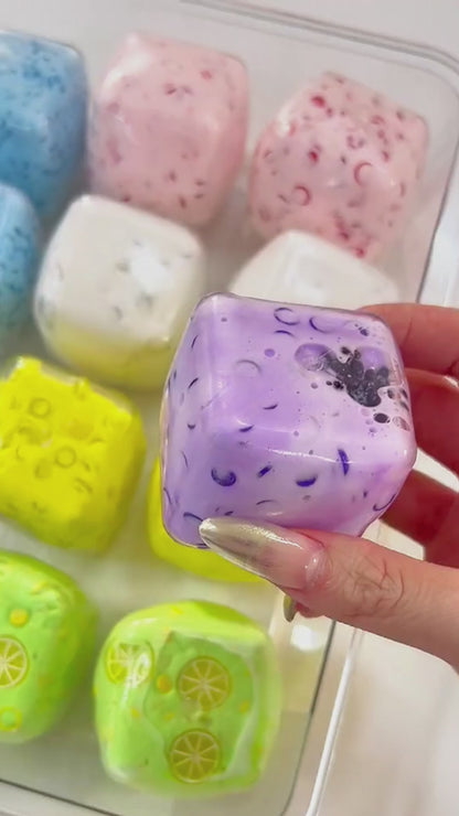 Squishies de cubos de yogur y dulces