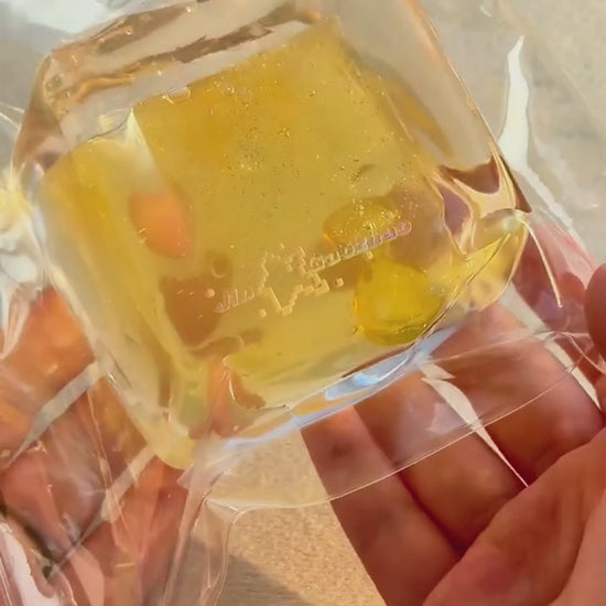 Squishy de bloque de hielo con arena fluida