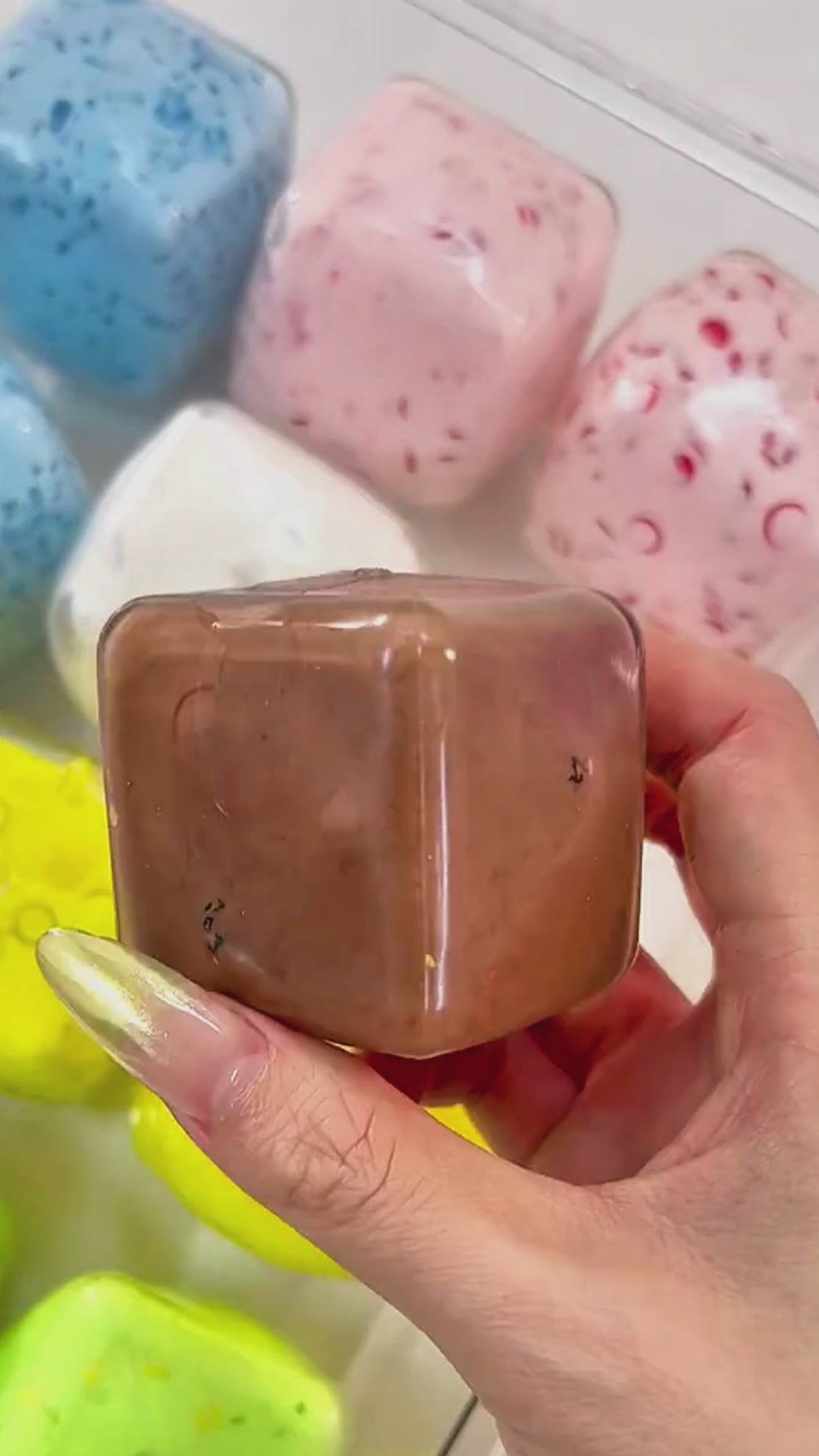 Squishies de cubos de yogur y dulces