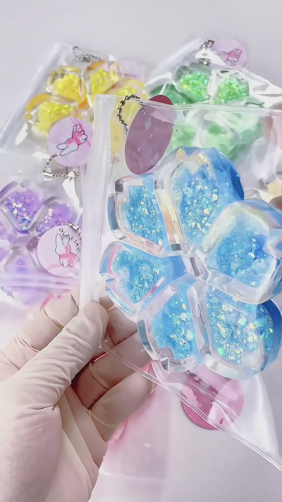 Squishy de corazón holográfico