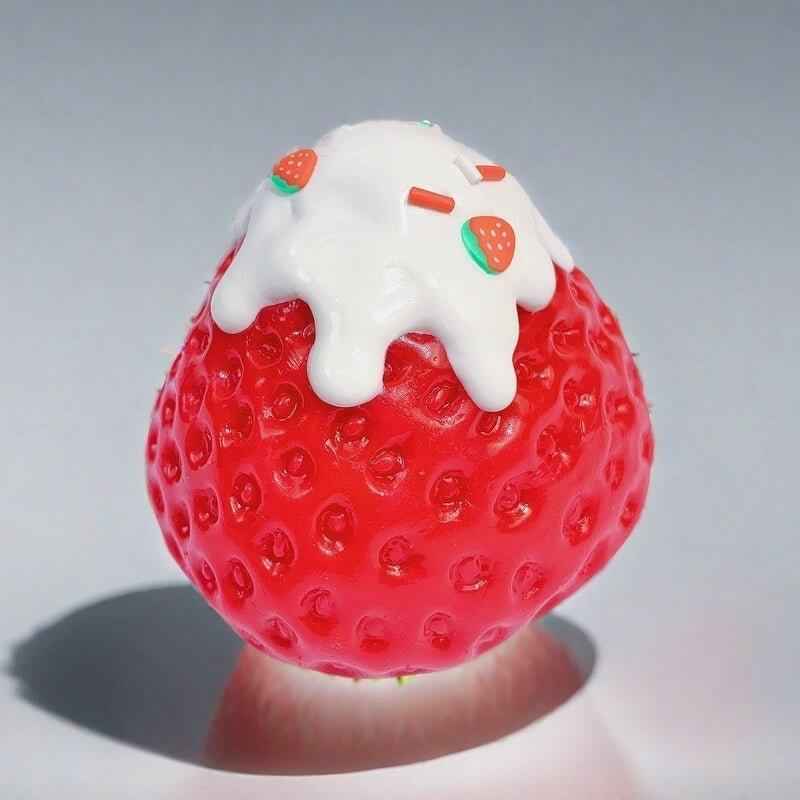 Squishy de fresa con cobertura de nieve